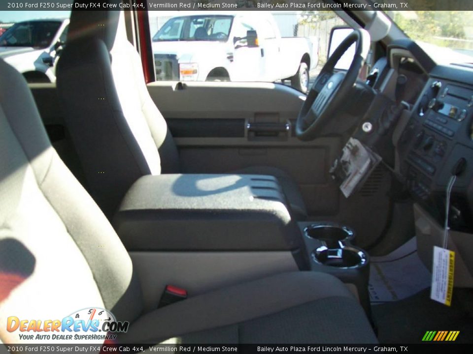 2010 Ford F250 Super Duty FX4 Crew Cab 4x4 Vermillion Red / Medium Stone Photo #6