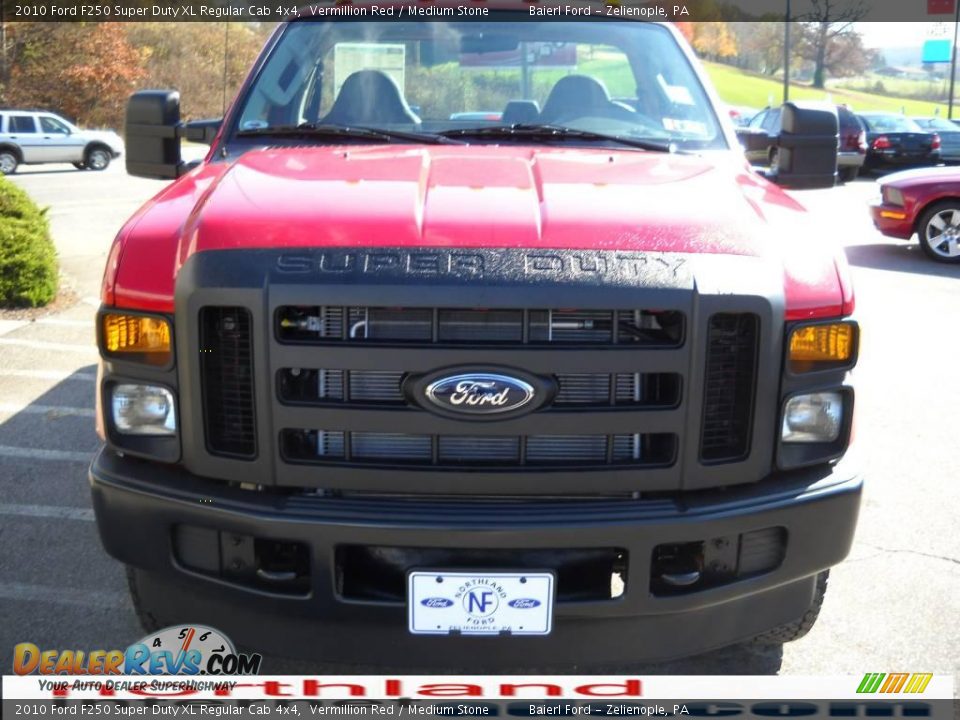 2010 Ford F250 Super Duty XL Regular Cab 4x4 Vermillion Red / Medium Stone Photo #3