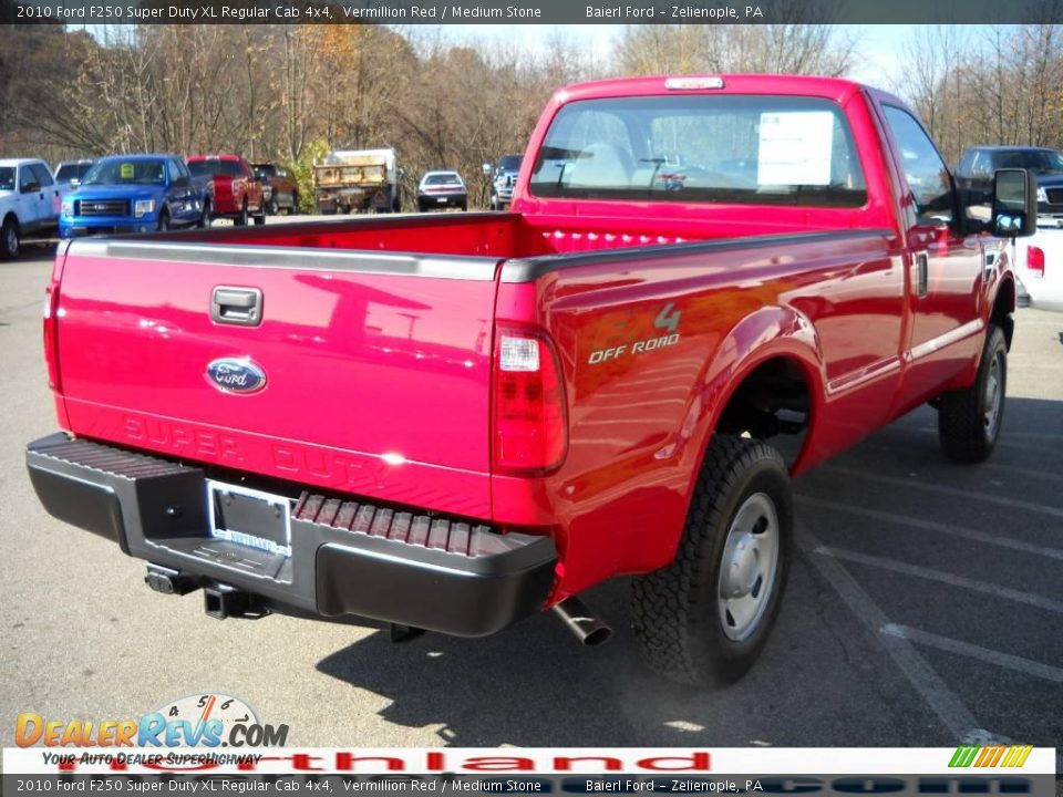 2010 Ford F250 Super Duty XL Regular Cab 4x4 Vermillion Red / Medium Stone Photo #6