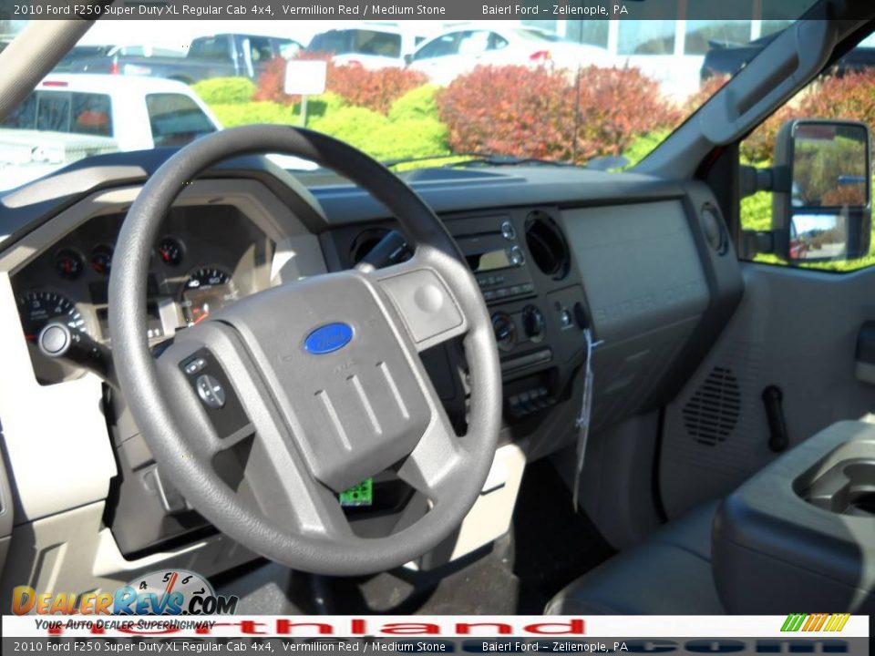 2010 Ford F250 Super Duty XL Regular Cab 4x4 Vermillion Red / Medium Stone Photo #11