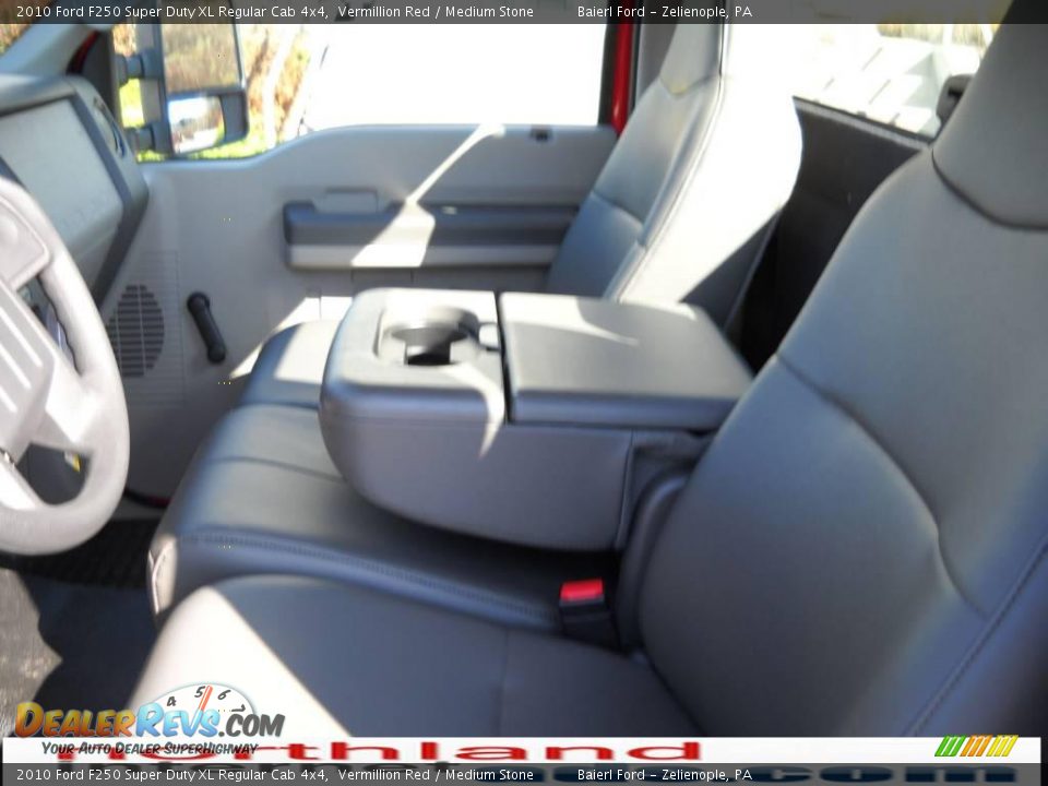 2010 Ford F250 Super Duty XL Regular Cab 4x4 Vermillion Red / Medium Stone Photo #12