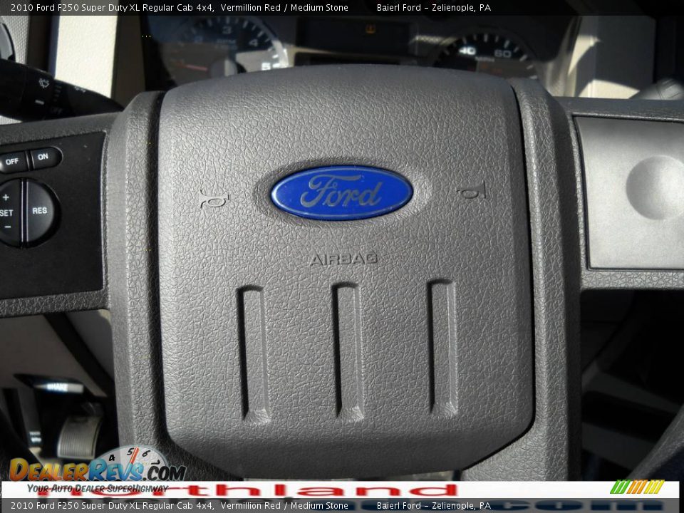 2010 Ford F250 Super Duty XL Regular Cab 4x4 Vermillion Red / Medium Stone Photo #19