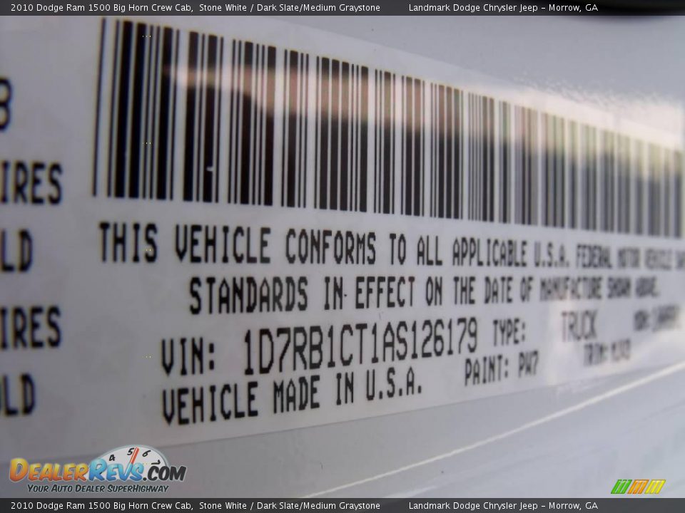 2010 Dodge Ram 1500 Big Horn Crew Cab Stone White / Dark Slate/Medium Graystone Photo #16