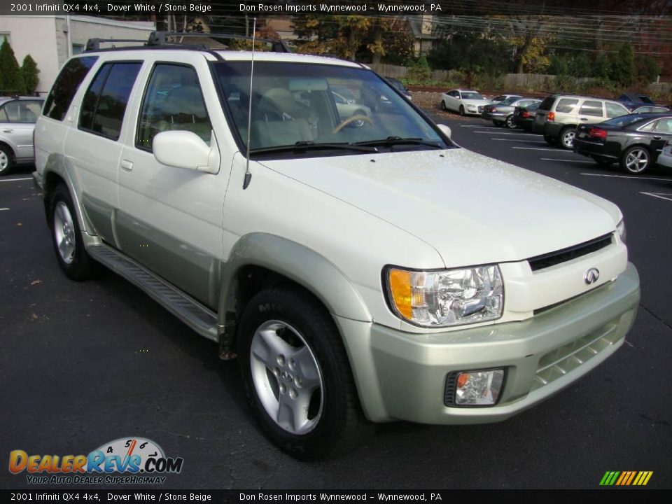 2001 Infiniti QX4 4x4 Dover White / Stone Beige Photo #4
