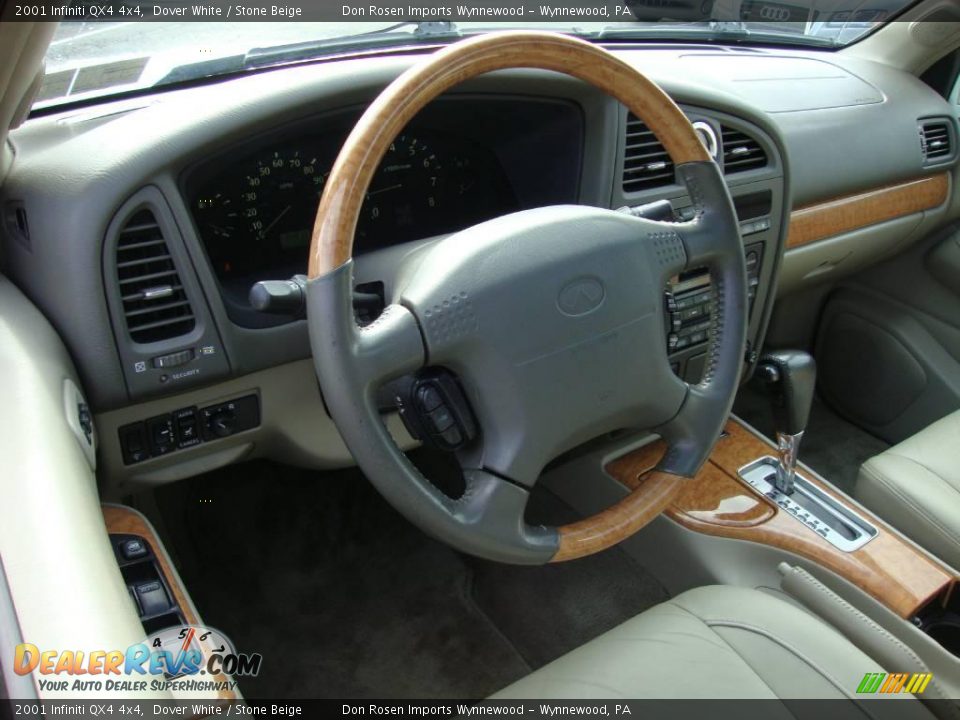 2001 Infiniti QX4 4x4 Dover White / Stone Beige Photo #11