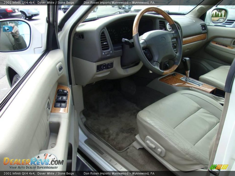 2001 Infiniti QX4 4x4 Dover White / Stone Beige Photo #12
