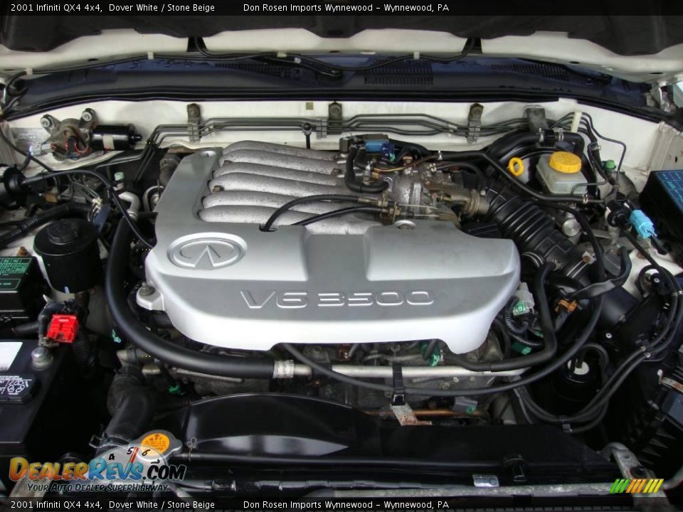 2001 Infiniti QX4 4x4 Dover White / Stone Beige Photo #35