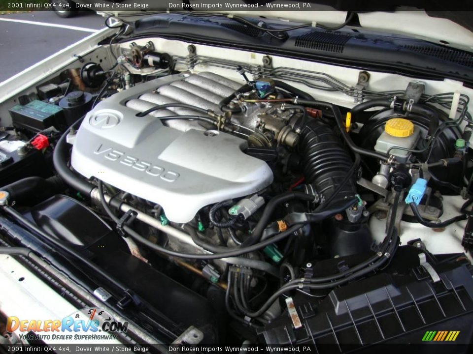 2001 Infiniti QX4 4x4 Dover White / Stone Beige Photo #36