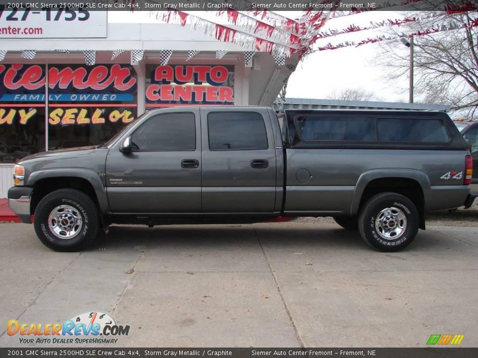 2001 GMC Sierra 2500HD SLE Crew Cab 4x4 Storm Gray Metallic / Graphite Photo #1