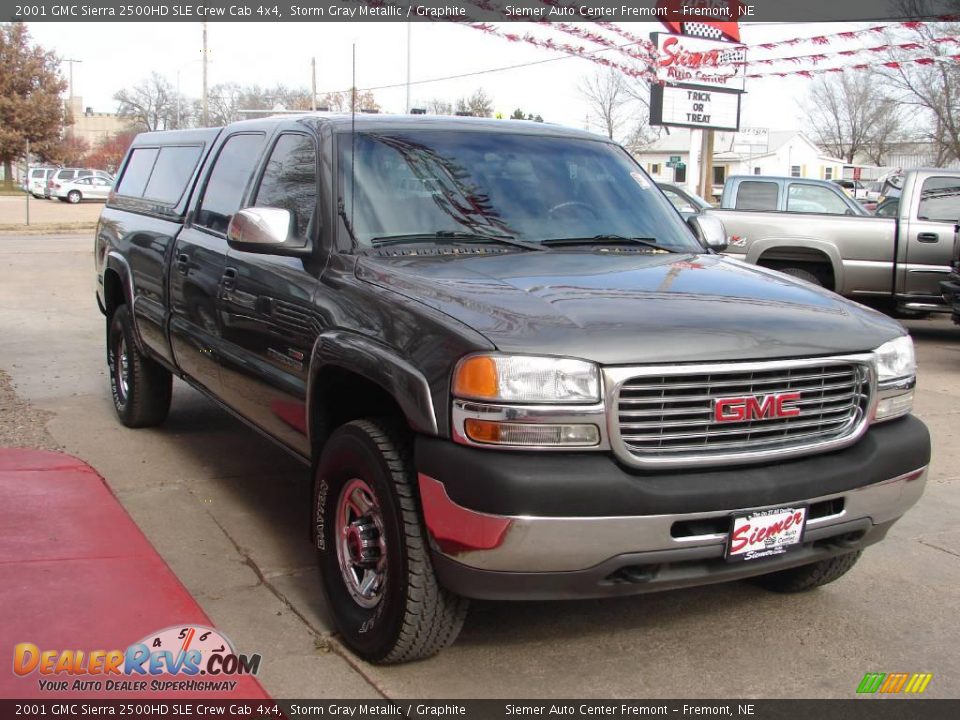 2001 GMC Sierra 2500HD SLE Crew Cab 4x4 Storm Gray Metallic / Graphite Photo #7