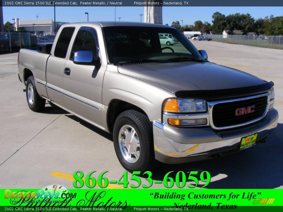 2002 GMC Sierra 1500 SLE Extended Cab Pewter Metallic / Neutral Photo #1