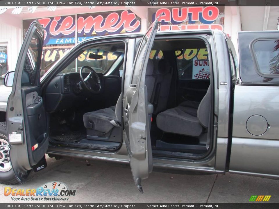 2001 GMC Sierra 2500HD SLE Crew Cab 4x4 Storm Gray Metallic / Graphite Photo #15