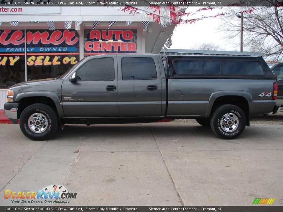 2001 GMC Sierra 2500HD SLE Crew Cab 4x4 Storm Gray Metallic / Graphite Photo #19