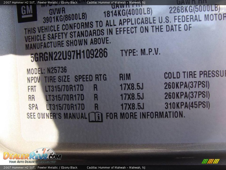 2007 Hummer H2 SUT Pewter Metallic / Ebony Black Photo #30