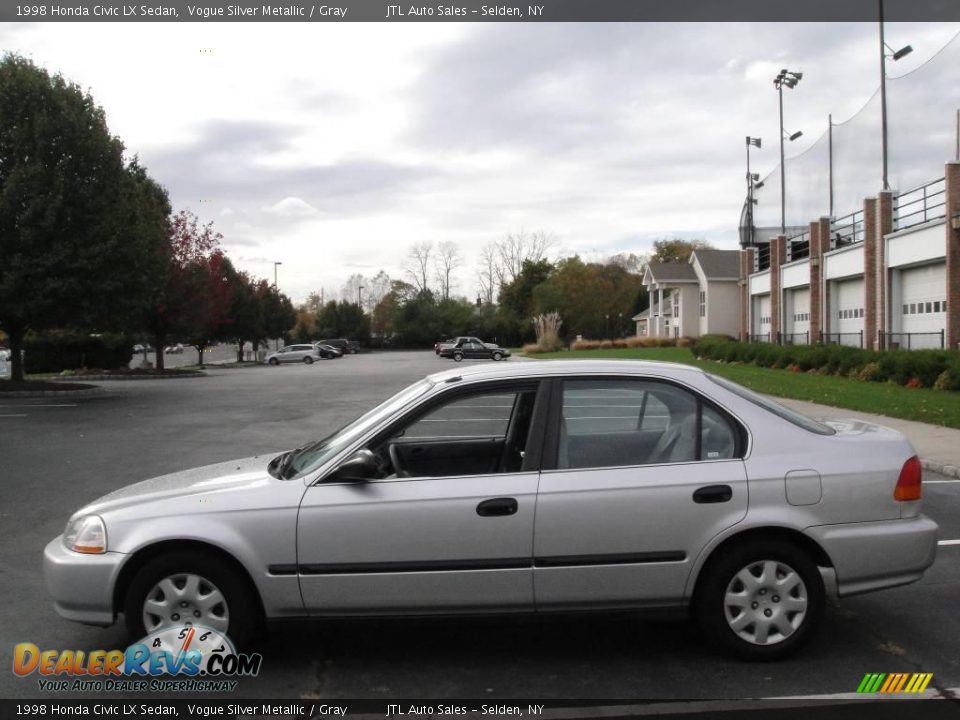 1998 Honda Civic LX Sedan Vogue Silver Metallic / Gray Photo #3