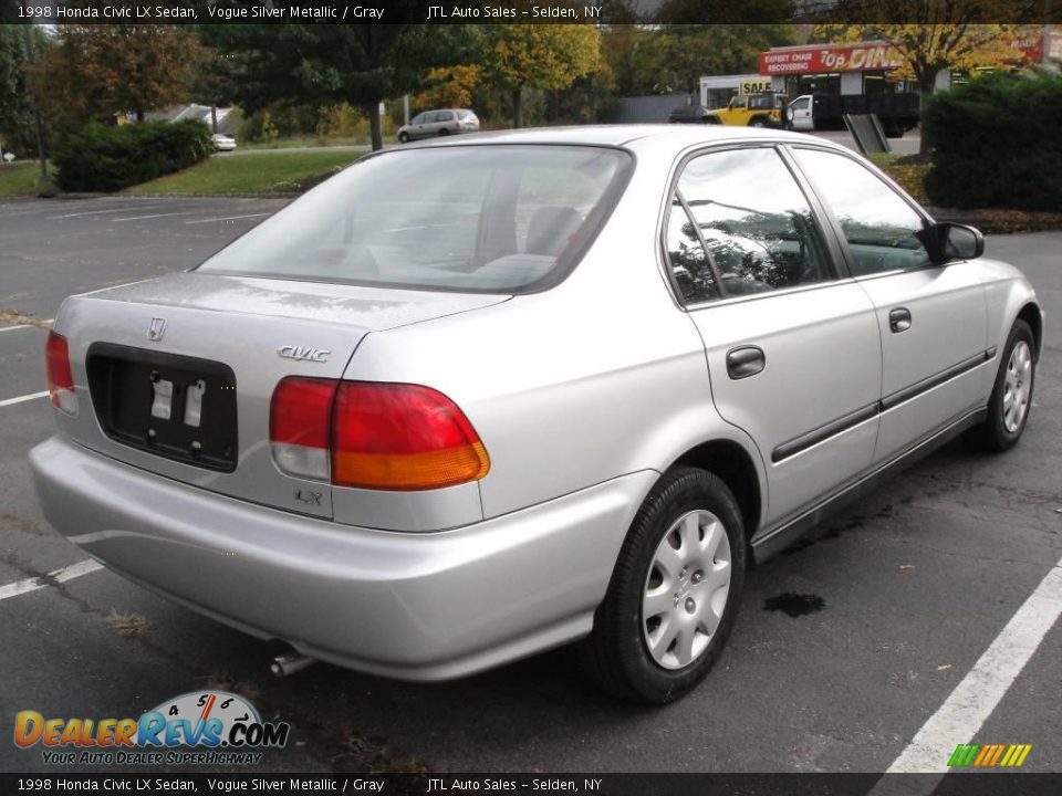 1998 Honda Civic LX Sedan Vogue Silver Metallic / Gray Photo #6