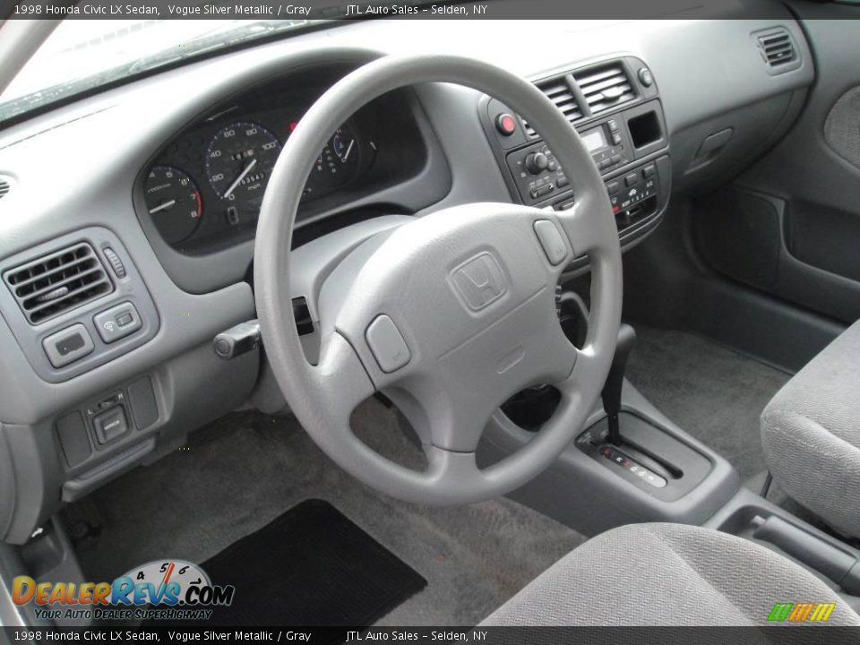 1998 Honda Civic LX Sedan Vogue Silver Metallic / Gray Photo #12