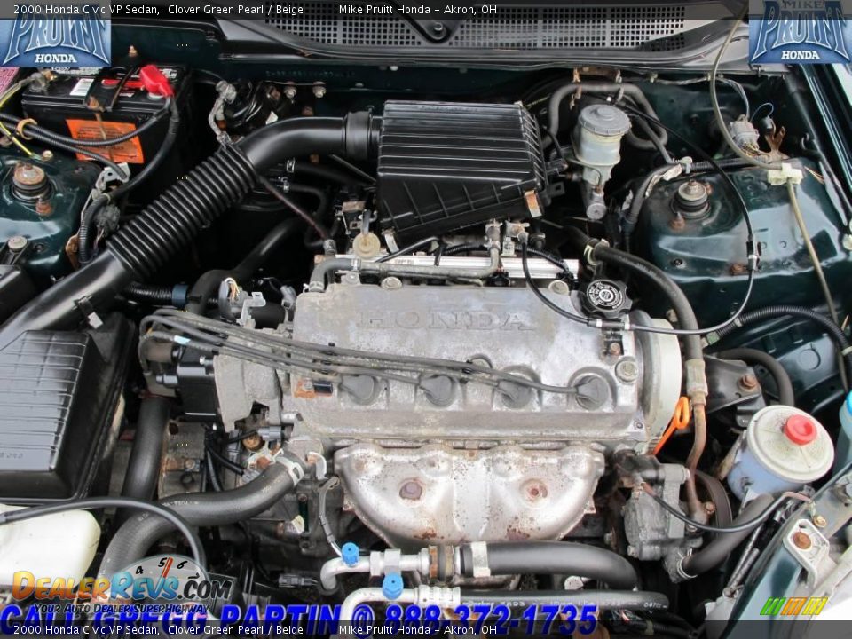 2000 Honda Civic VP Sedan Clover Green Pearl / Beige Photo #23
