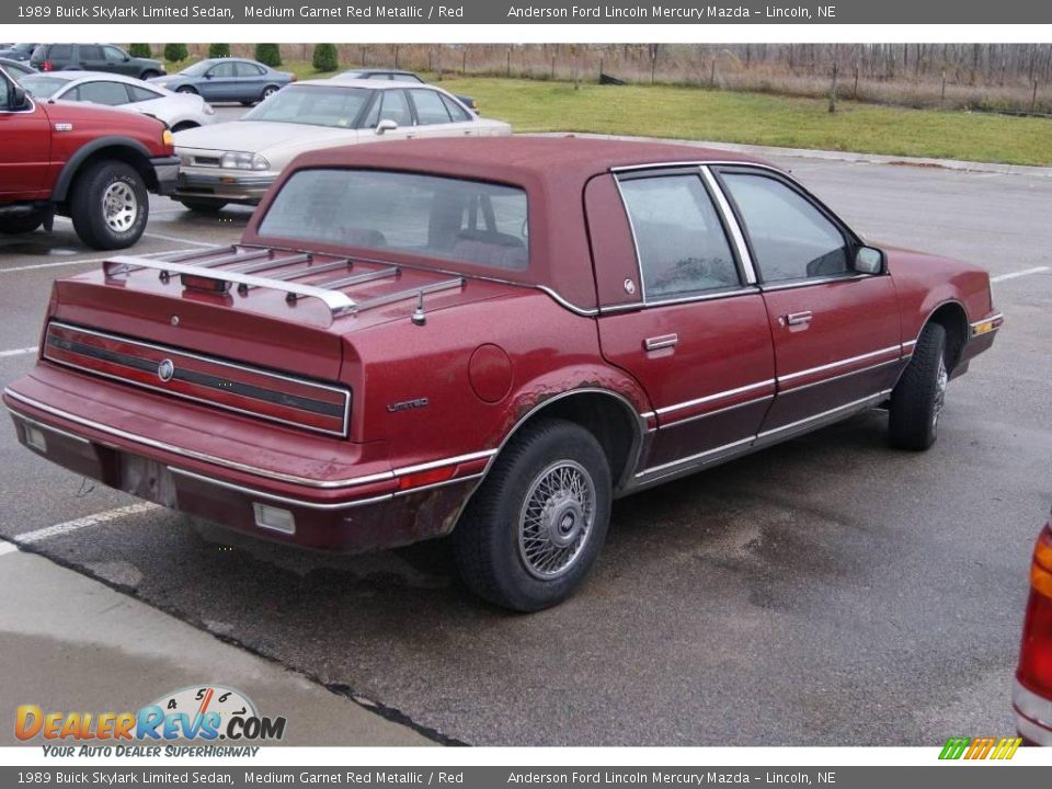 1989 Buick Skylark Limited Sedan Medium Garnet Red Metallic / Red Photo #5