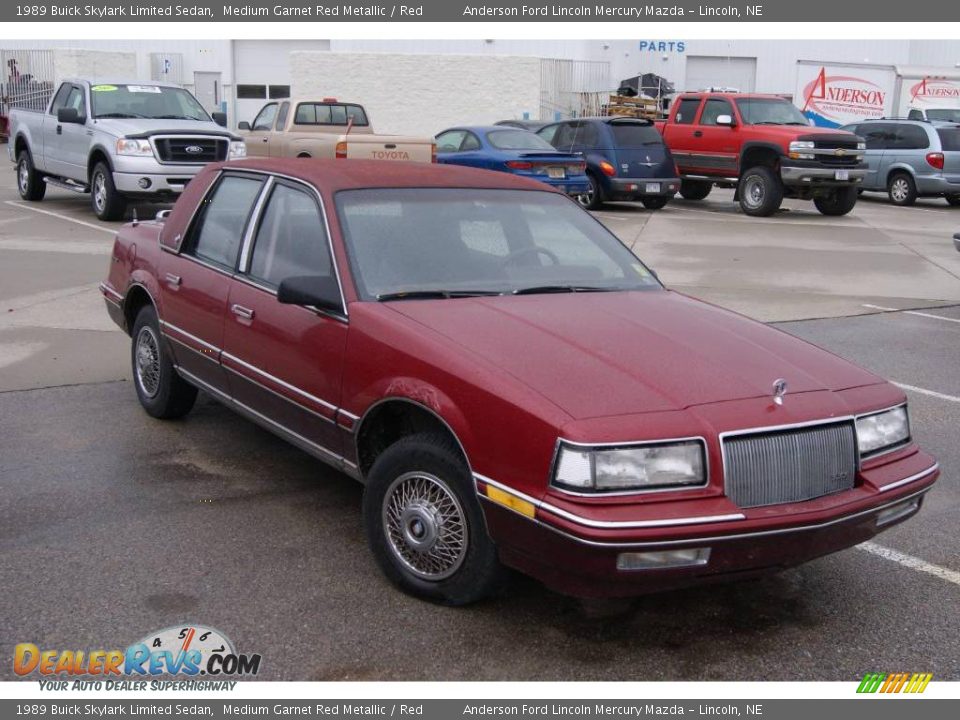 1989 Buick Skylark Limited Sedan Medium Garnet Red Metallic / Red Photo #6