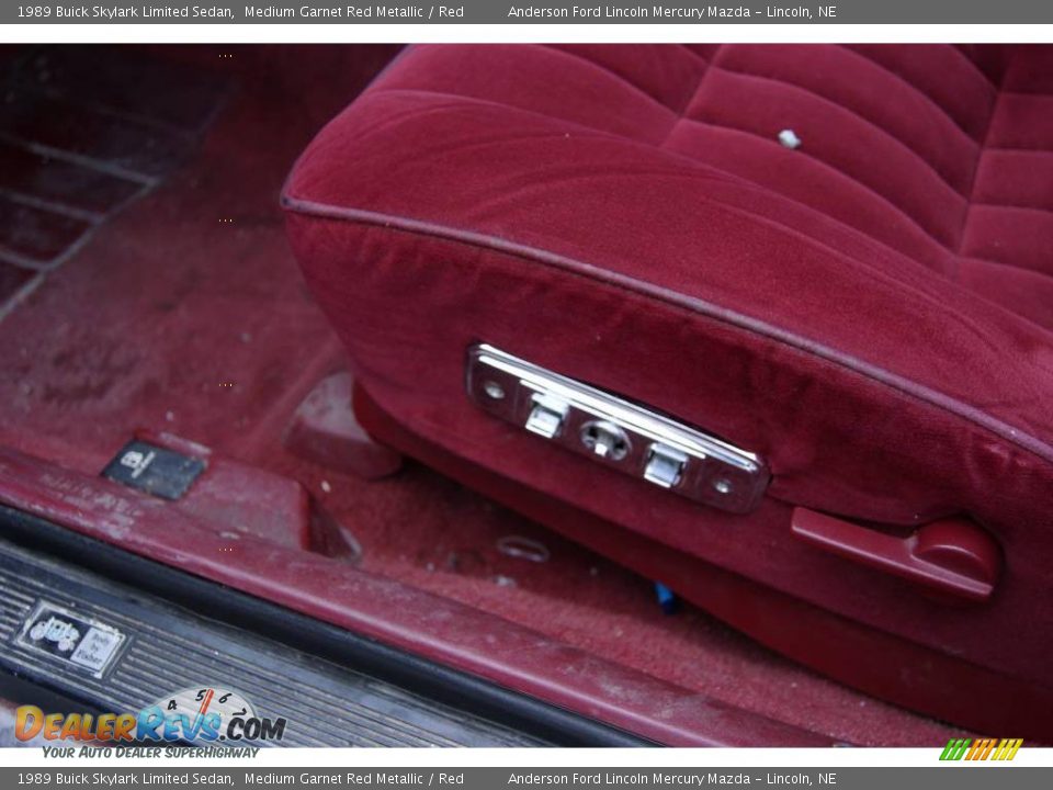 1989 Buick Skylark Limited Sedan Medium Garnet Red Metallic / Red Photo #15