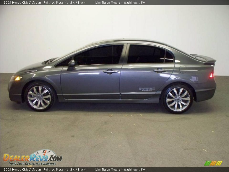 2009 Honda Civic Si Sedan Polished Metal Metallic / Black Photo #6