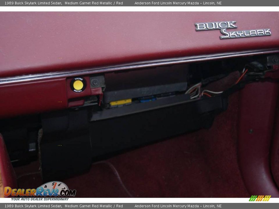 1989 Buick Skylark Limited Sedan Medium Garnet Red Metallic / Red Photo #26