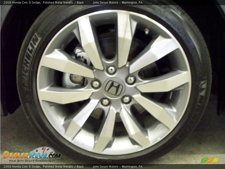 2009 Honda Civic Si Sedan Polished Metal Metallic / Black Photo #7
