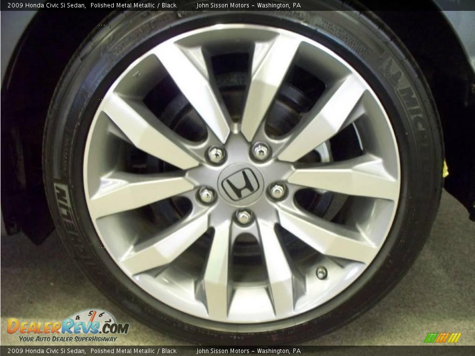 2009 Honda Civic Si Sedan Polished Metal Metallic / Black Photo #9