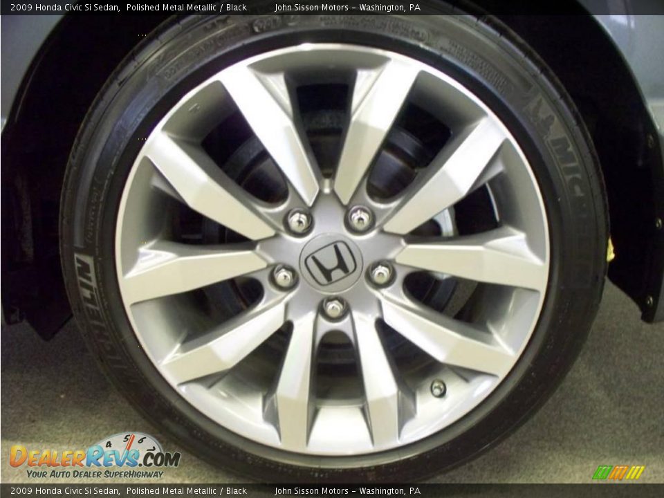 2009 Honda Civic Si Sedan Polished Metal Metallic / Black Photo #10