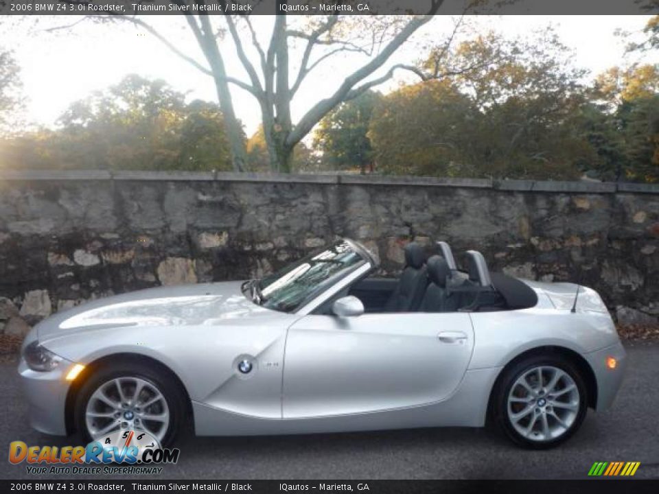 2006 BMW Z4 3.0i Roadster Titanium Silver Metallic / Black Photo #1