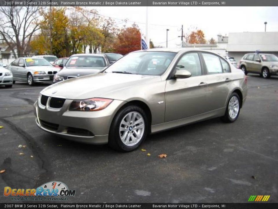 2007 BMW 3 Series 328i Sedan Platinum Bronze Metallic / Beige Dakota Leather Photo #1