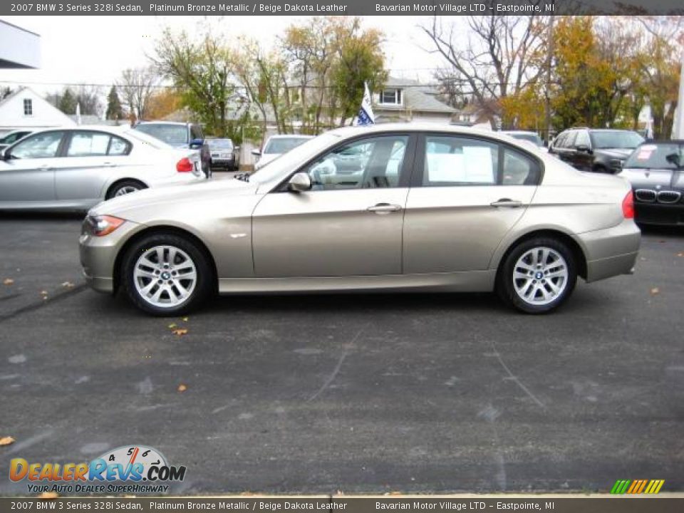 2007 BMW 3 Series 328i Sedan Platinum Bronze Metallic / Beige Dakota Leather Photo #2
