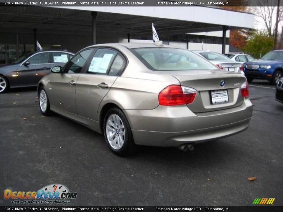 2007 BMW 3 Series 328i Sedan Platinum Bronze Metallic / Beige Dakota Leather Photo #3