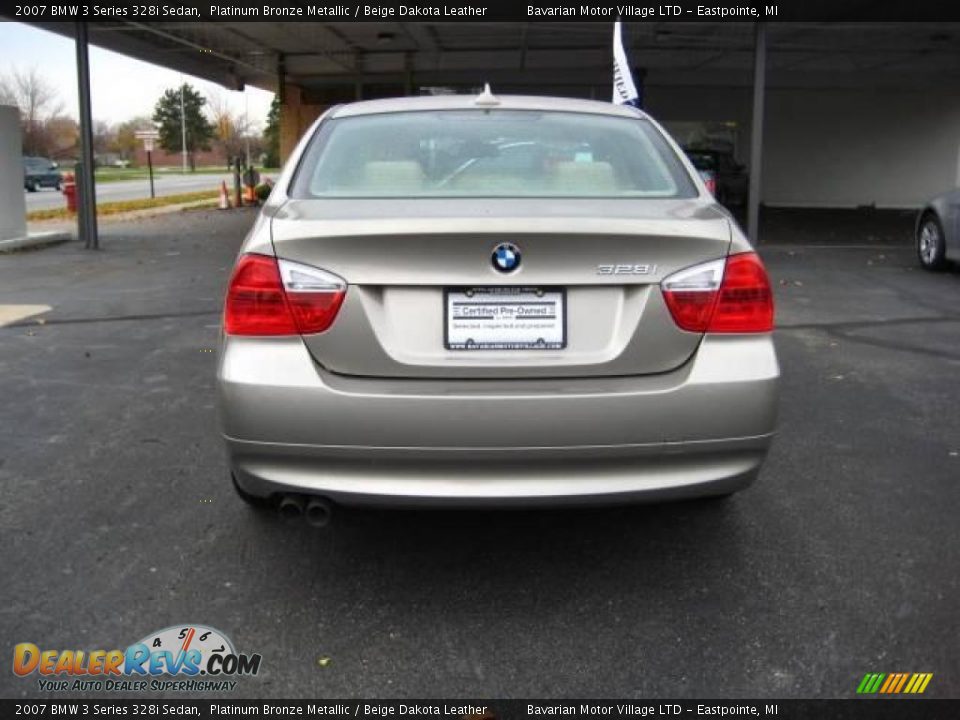 2007 BMW 3 Series 328i Sedan Platinum Bronze Metallic / Beige Dakota Leather Photo #4