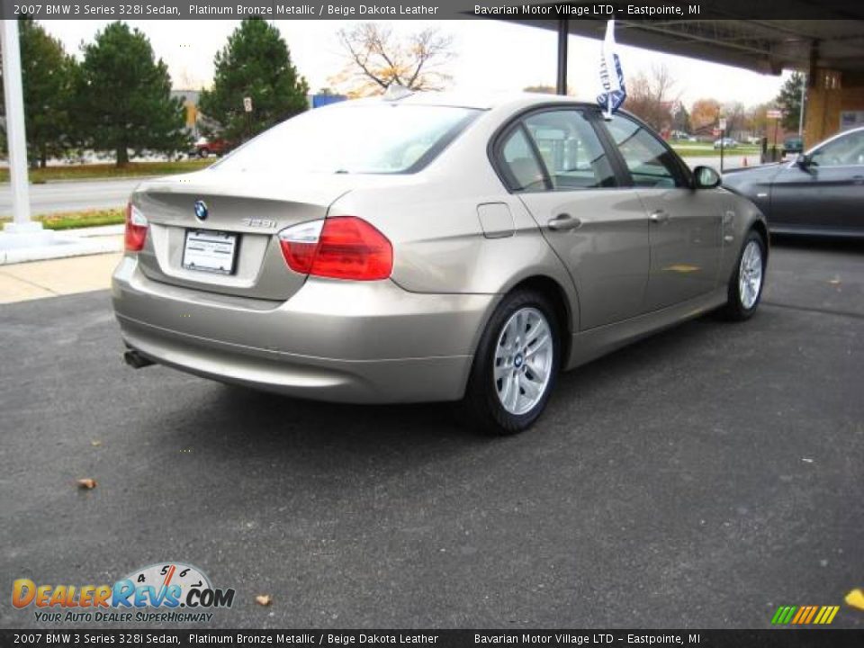 2007 BMW 3 Series 328i Sedan Platinum Bronze Metallic / Beige Dakota Leather Photo #5