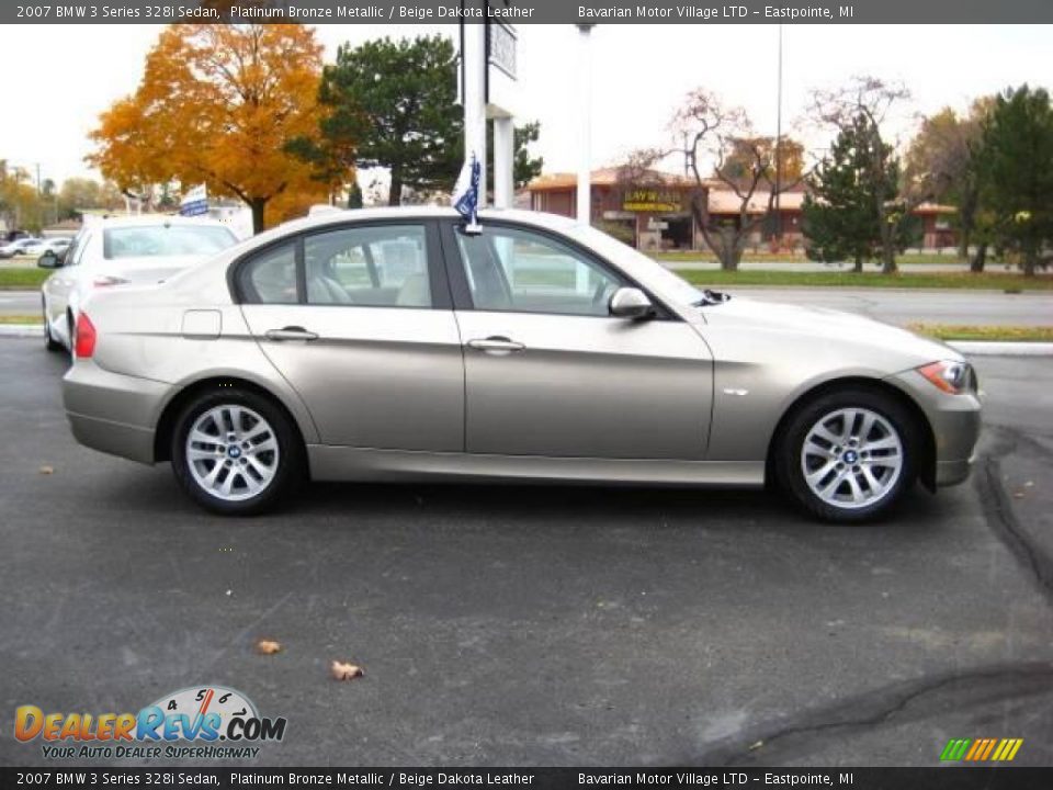 2007 BMW 3 Series 328i Sedan Platinum Bronze Metallic / Beige Dakota Leather Photo #6