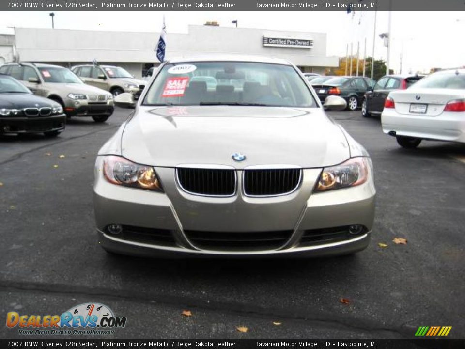 2007 BMW 3 Series 328i Sedan Platinum Bronze Metallic / Beige Dakota Leather Photo #8