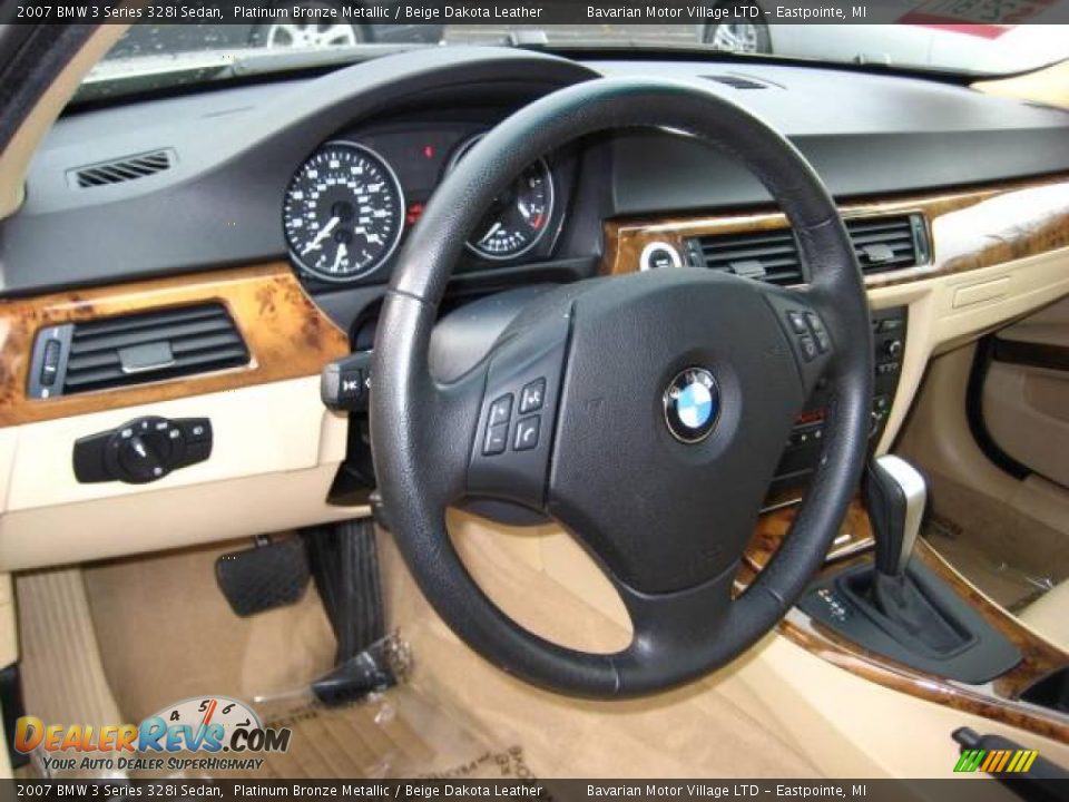 2007 BMW 3 Series 328i Sedan Platinum Bronze Metallic / Beige Dakota Leather Photo #12