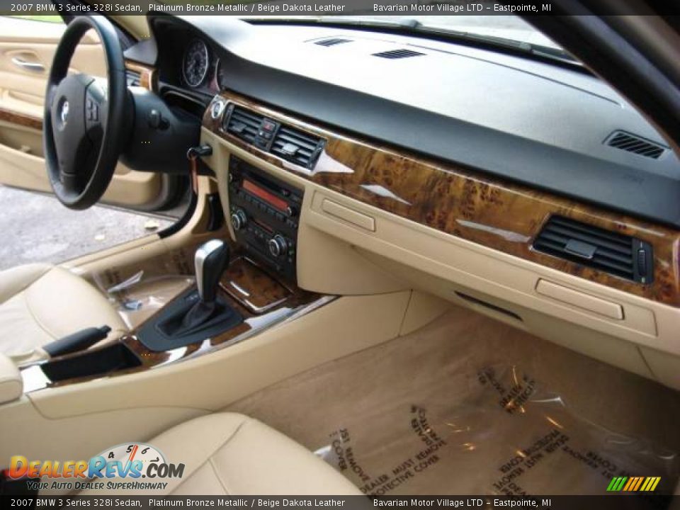 2007 BMW 3 Series 328i Sedan Platinum Bronze Metallic / Beige Dakota Leather Photo #17