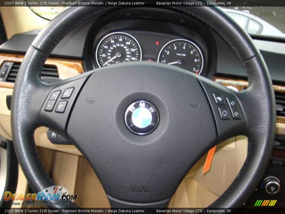2007 BMW 3 Series 328i Sedan Platinum Bronze Metallic / Beige Dakota Leather Photo #22
