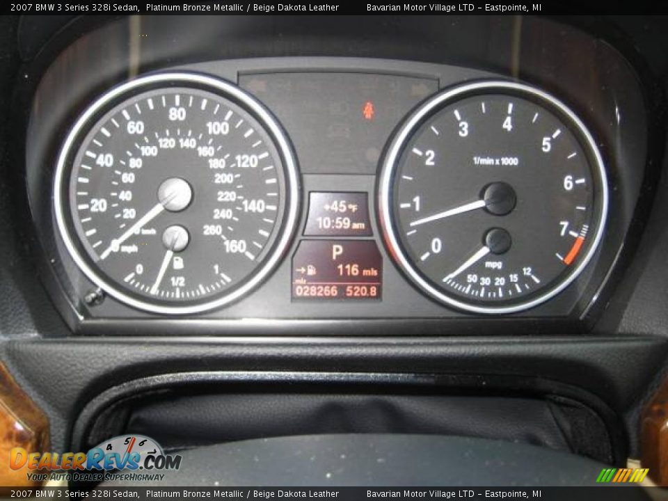 2007 BMW 3 Series 328i Sedan Platinum Bronze Metallic / Beige Dakota Leather Photo #23
