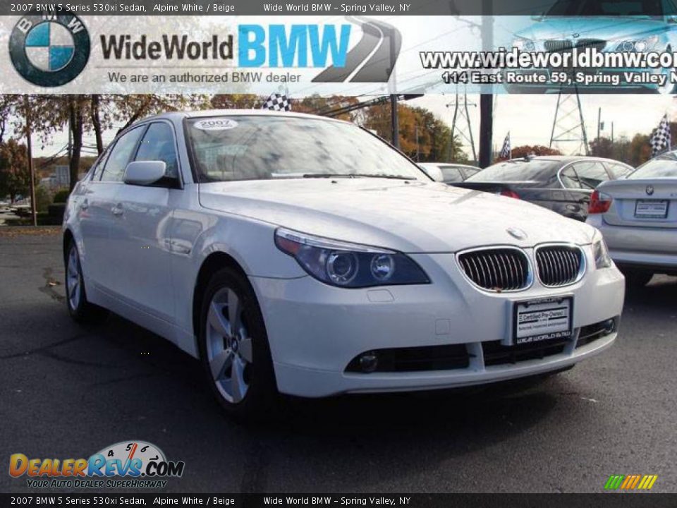 2007 BMW 5 Series 530xi Sedan Alpine White / Beige Photo #3