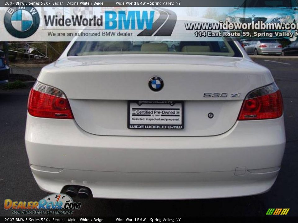 2007 BMW 5 Series 530xi Sedan Alpine White / Beige Photo #5