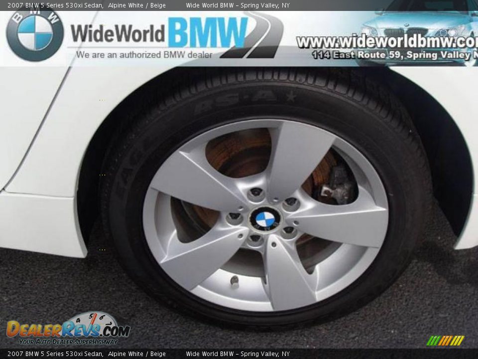 2007 BMW 5 Series 530xi Sedan Alpine White / Beige Photo #10