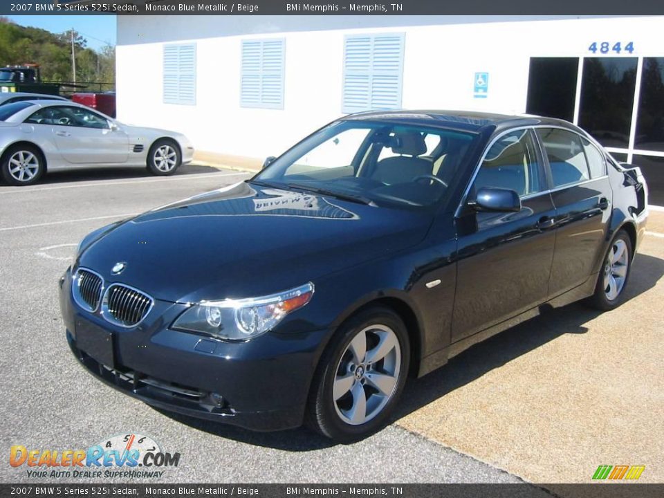 2007 BMW 5 Series 525i Sedan Monaco Blue Metallic / Beige Photo #1