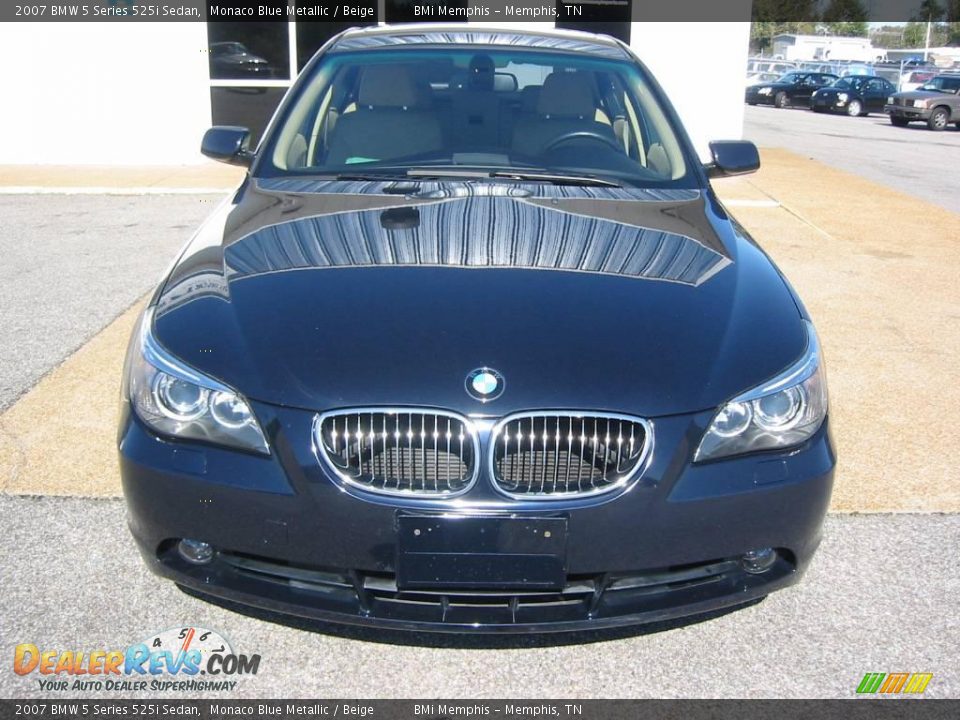 2007 BMW 5 Series 525i Sedan Monaco Blue Metallic / Beige Photo #8