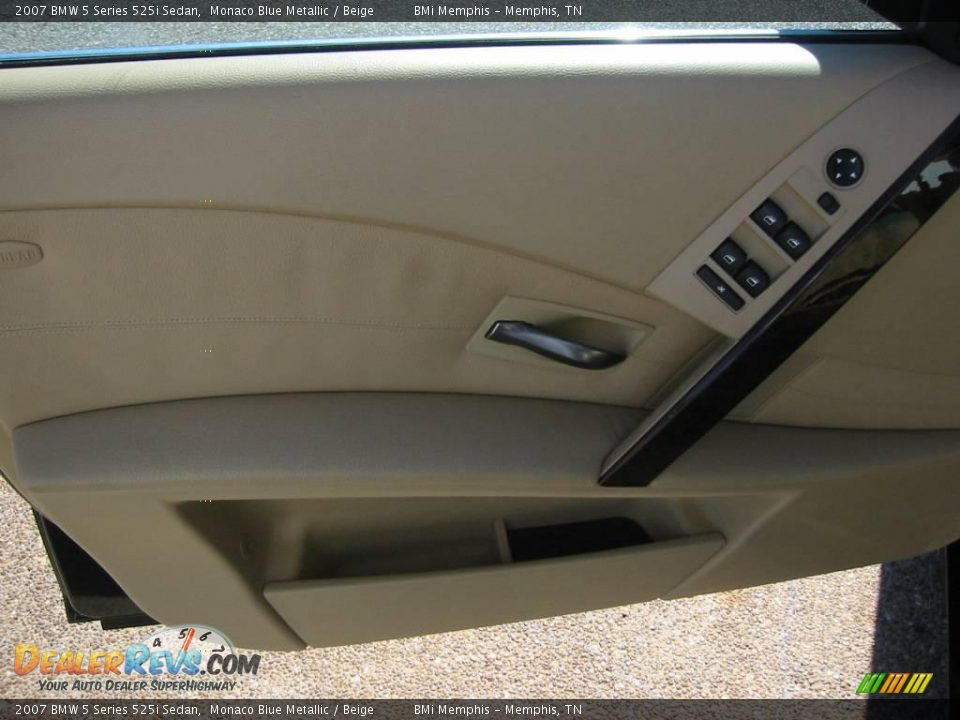 2007 BMW 5 Series 525i Sedan Monaco Blue Metallic / Beige Photo #9