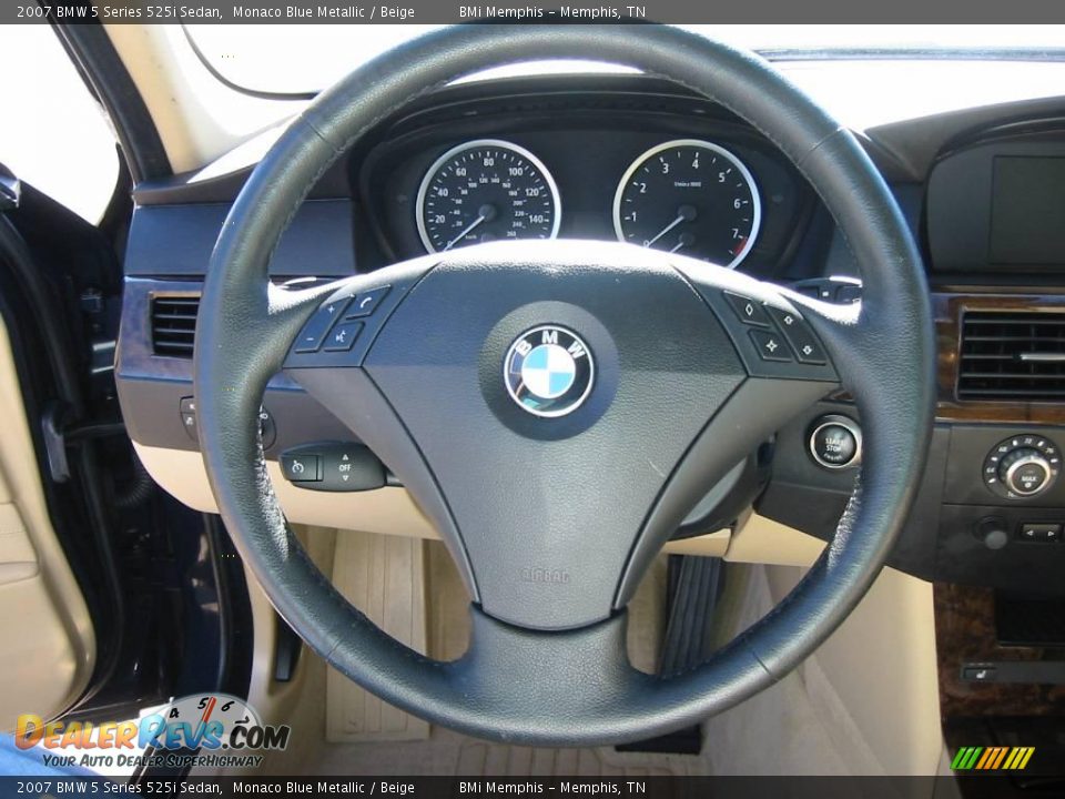 2007 BMW 5 Series 525i Sedan Monaco Blue Metallic / Beige Photo #13