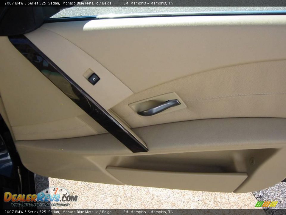 2007 BMW 5 Series 525i Sedan Monaco Blue Metallic / Beige Photo #18